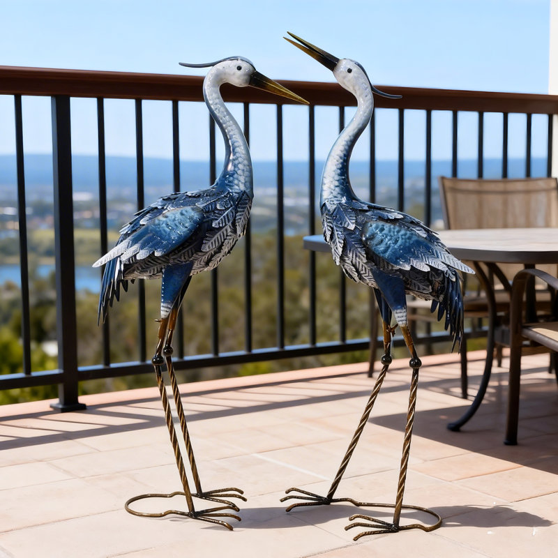 Red Barrel Studio® Osheana Cranes Garden Statue & Reviews | Wayfair